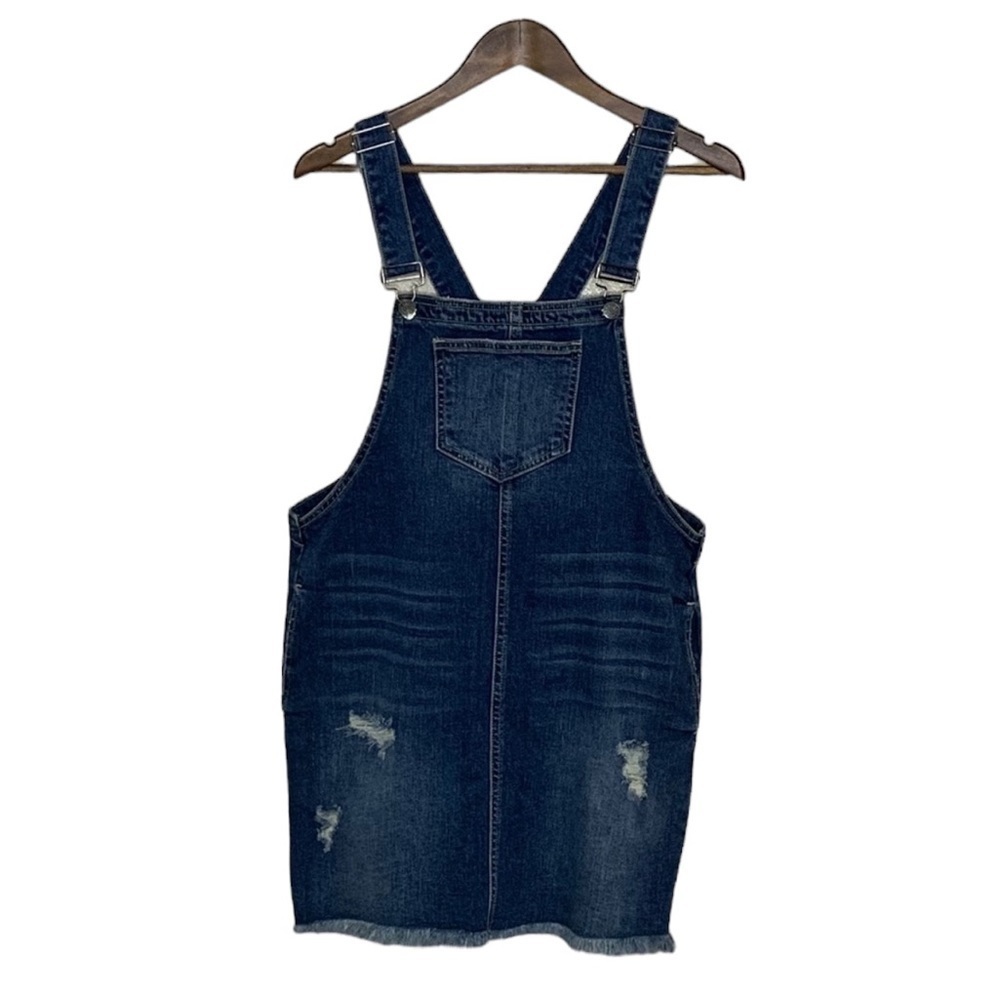 Cello Distressed Denim Overalls